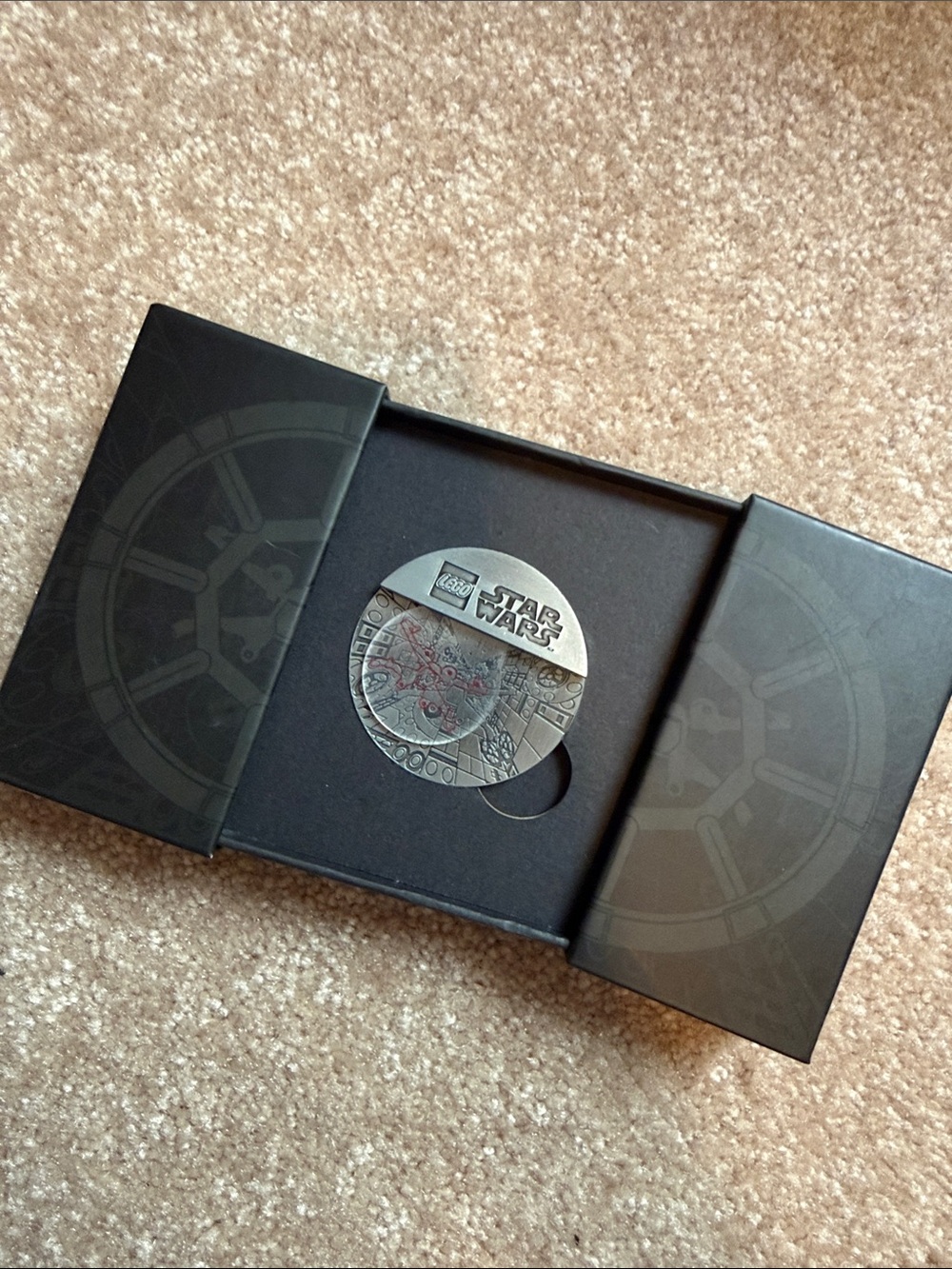 Star Wars Silver and Black Millennium Falcon Collectible Coin